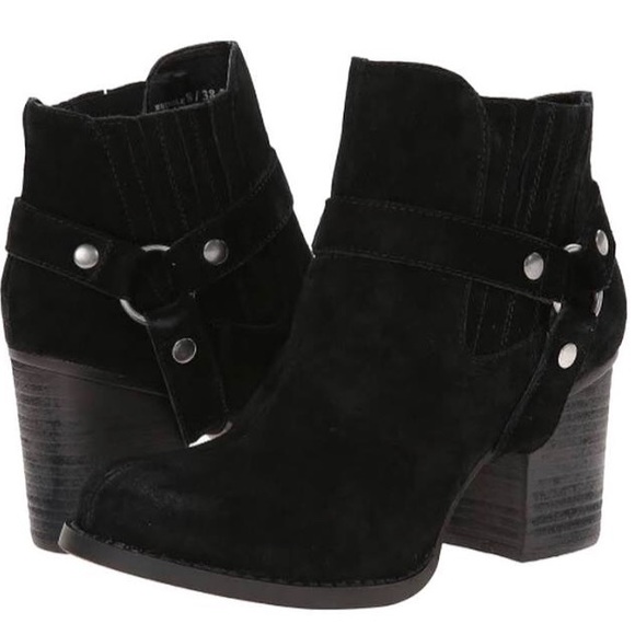 NWIB Chinese Laundry black suede booties sz 8 - Picture 2 of 7